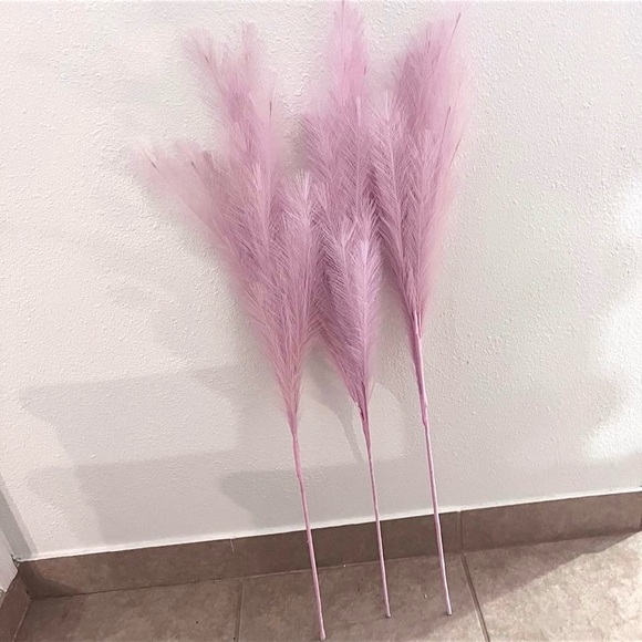 3 pink tall pampas flowering branch stem - Picture 1 of 2